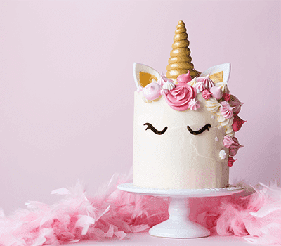 imagem de um bolo de unicornio