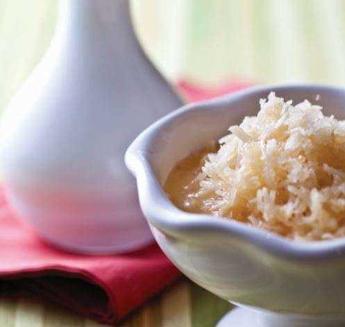 imagem de uma sobremesa de cocada cremosa de maracujá